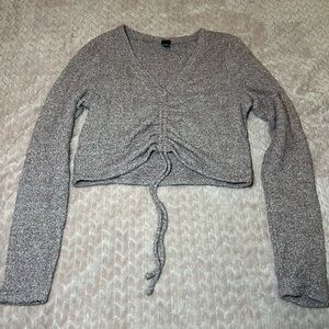 Wild Fable Textured Ruched Crop Top